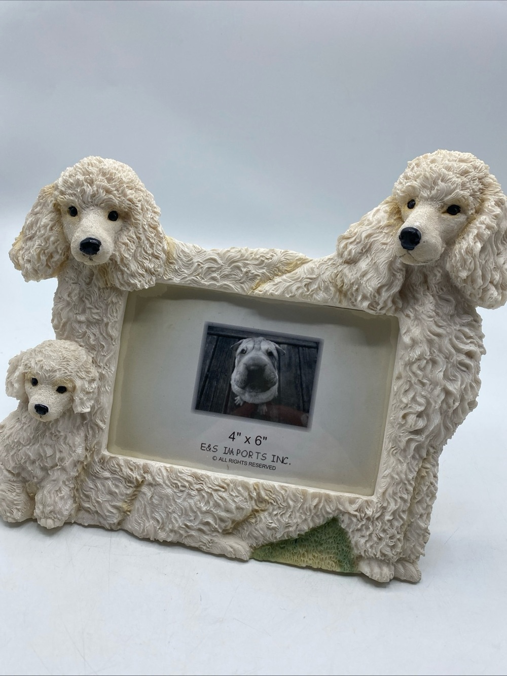 Poodle Picture Frame Resin 4x6 Photo Holder figurine 3D Textured Dog Pet - Picture 6 of 8